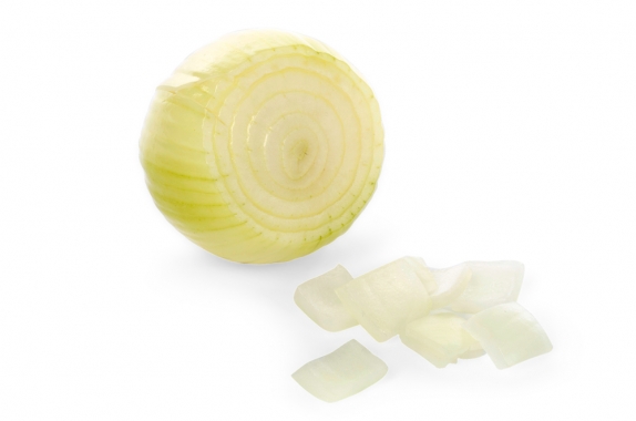 Gesneden uien blokjes